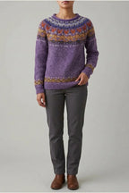 Ivana - Vintage Jacquard Crew Neck Sweater — variant_front