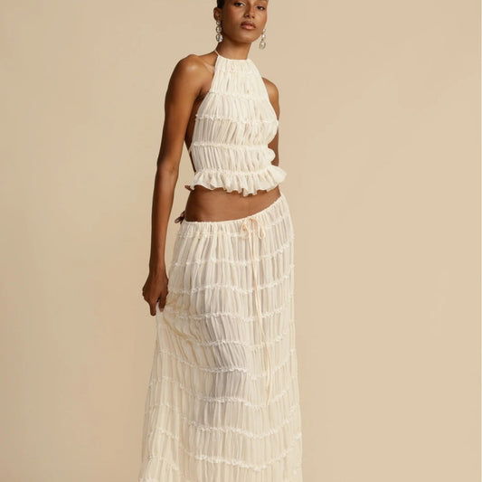 Ensemble Miley plissé dos nu