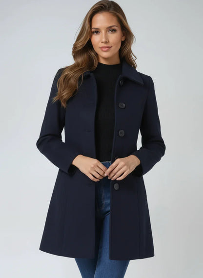 Timeless A-Line Wool Coat with Satin Lining