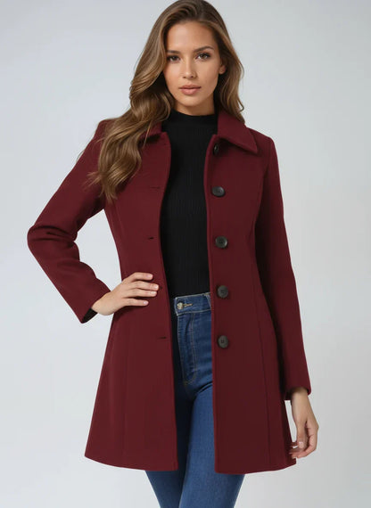 Timeless A-Line Wool Coat with Satin Lining