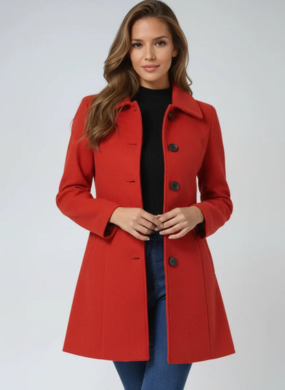 Timeless A-Line Wool Coat with Satin Lining
